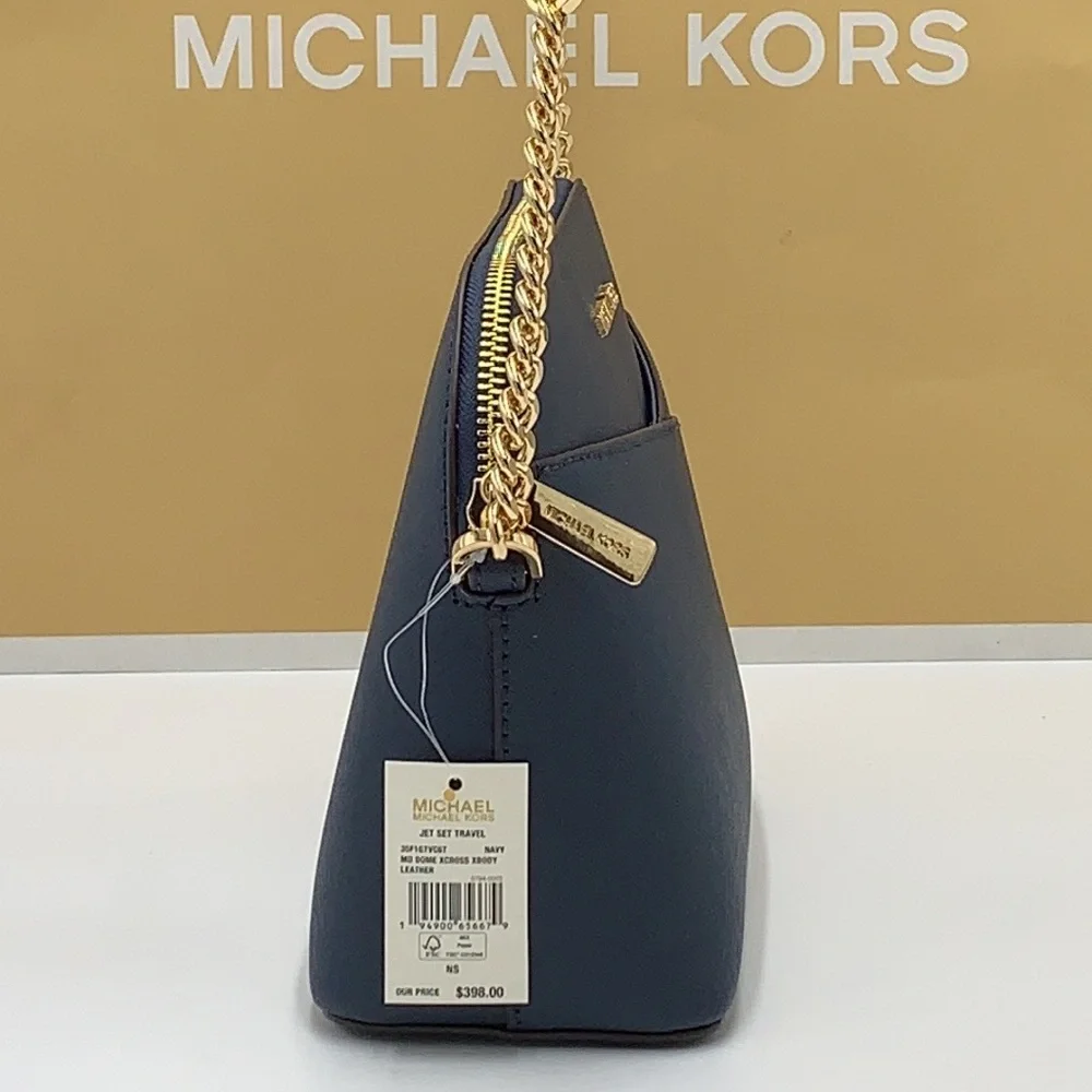 MICHAEL KORS JET SET TRAVEL DOME XCROSS XBODY NAVY COLOR